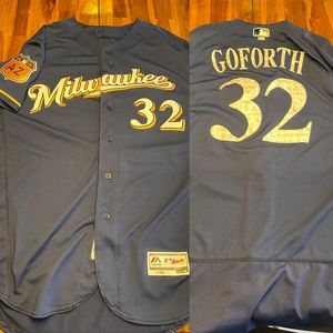 Milwaukee Brewers game worn jersey authentic.
